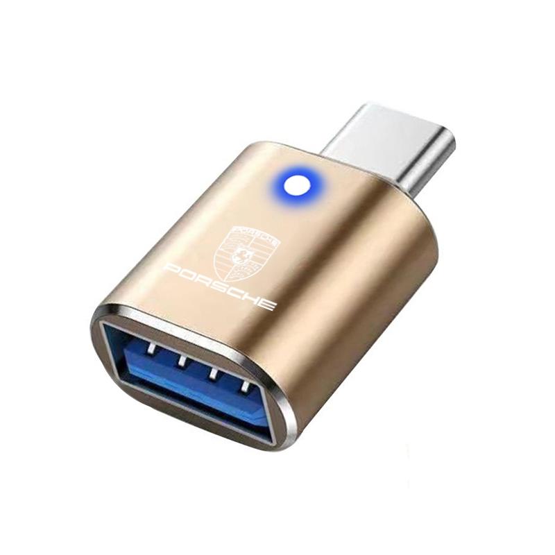 hbcr1 Adapter Type C to USB 3.0 OTG Adapter Connector Type C OTG Conventer For Porsche 918 911 Taycan Panamera Cayenne Boxster sticker