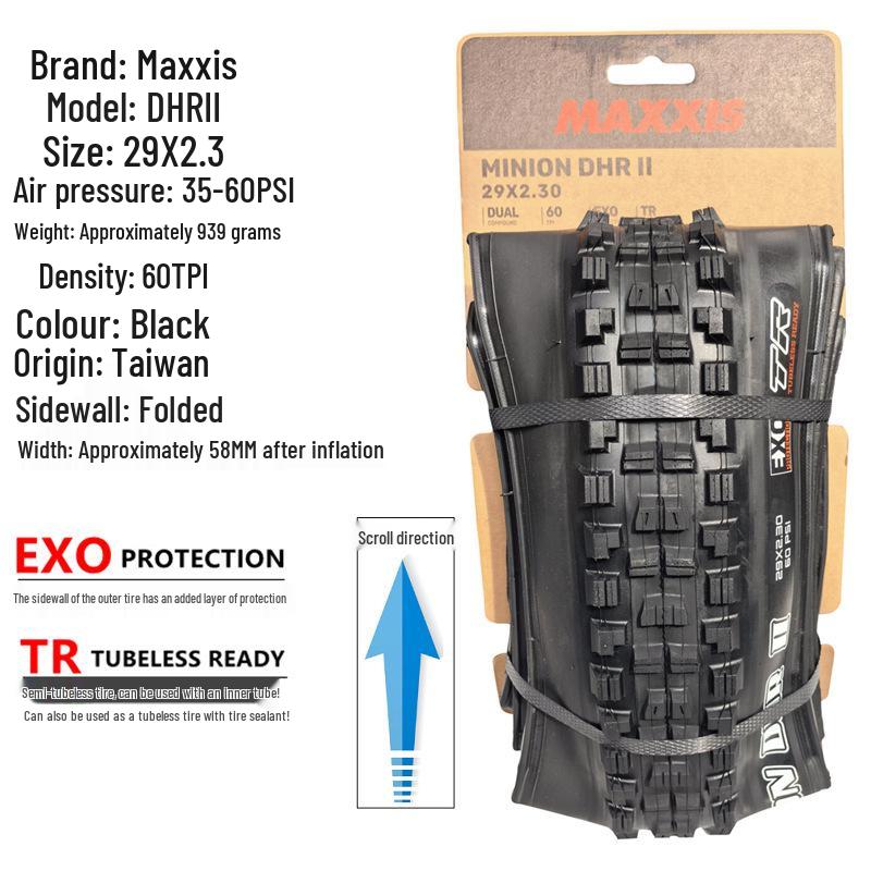 MAXXIS Minion DHR II 27.5/29 Бескамерная Складная Покрышка для DH с Защитой от Проколов и Крупными Шипами