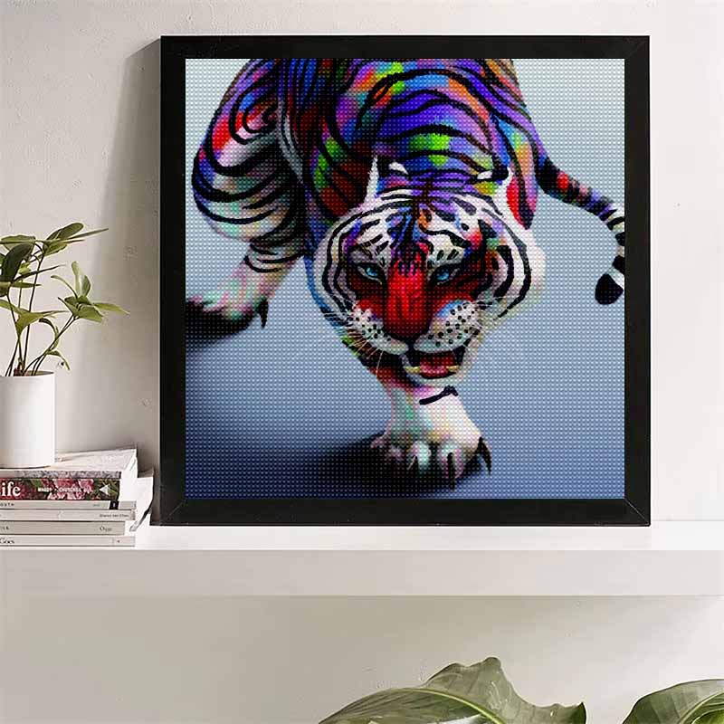 Новинка 5D DIY Алмазная мозаика «Красочный тигр» Вышивка Крестиком Декор для дома Подарок