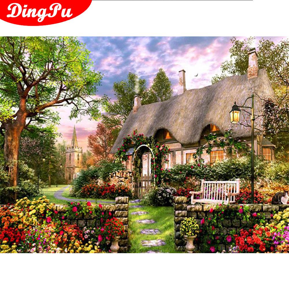 Diamond Painting Lodge Home Decoration Rhinestone Picture Full Round Embroidery Stricker Handcraft