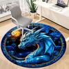 1pc Dragon Fantasy Office Round Area Rug, Indoor Mat Suitable ForOffice, Under Office Chairs Bedroom Living Room Home Decor, Room Deco T004