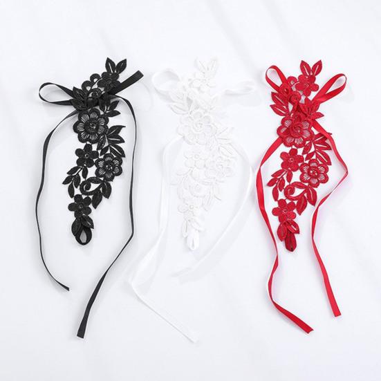 1 Pair Foot Cover with Toe Ring Hollow Out Lace Flower Applique Temptation Solid Color Close-fitting Honeymoon Wedding Night Foot Cover Foot