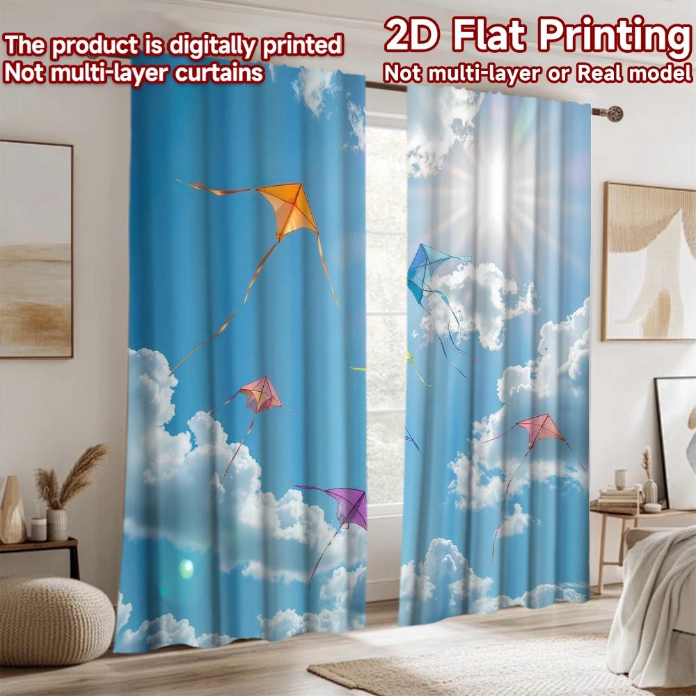 2D плотный фотофон Популярный гобелен Цветные воздушные змеи в небе 100% полиэстер День рождения Идеально для помещений