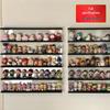Многоярусная черная настенная витрина для кукол, LEGO, фигурок ручной работы и фигурок Pop Mart Blind Box Molly
