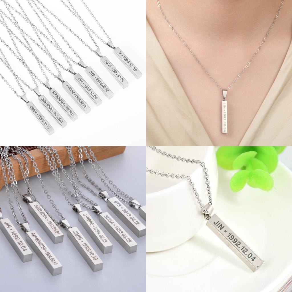 Bangtan Boys Themed Jewelry Stainless Steel Long Chain For Women And Teens