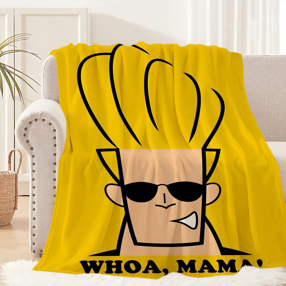 Мультяшное Плед-одеяло J-Johnny B-Bravo Плюшевый Коврик для дивана/сна для Гостиной Теплый Офис Спальня День рождения Дом Путешествия Детские подарки