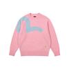 Palace X Evisu Seagull Knit Patchwork Logo Crewneck Sweater Unisex Sweater Pink-Nectar P21EVKW002