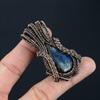 Dazzling Labradorite Gemstone Handmade Copper Wire Wrap Jewelry Pendant For Her