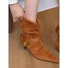 Женские ботильоны осенние с острым носком на высоком каблуке обувь женские ботинки челси туфли-лодочки из замшевой кожи mujer zapatillas
