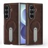 360 Bracket Holder For Magsafe Magnetic Case For Samsung Galaxy Z Fold 8 Ultra Fold8 Fold 7 6 5 4 Retro Leather Kickstand Cover