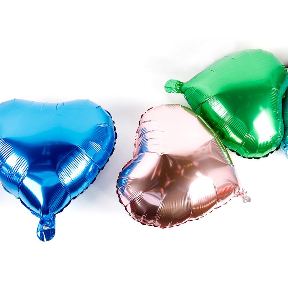 PJ-Q11 50Pcs 44cm Colorful Heart Shape Aluminum Foil Balloons Inflatable Balloons for Birth Wedding Birthday