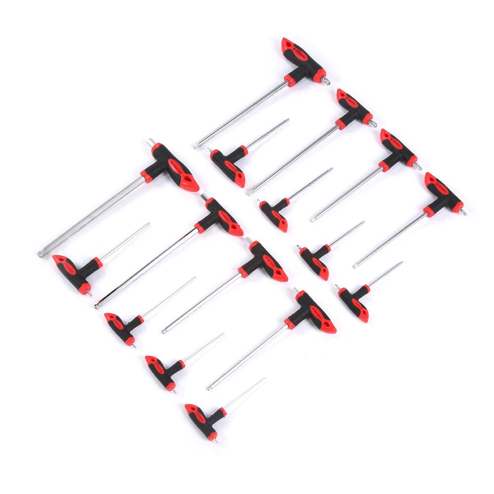 16 pcs Cr V T handle Ball End Hex Key Wrench Set & T handle Star Wrench Set