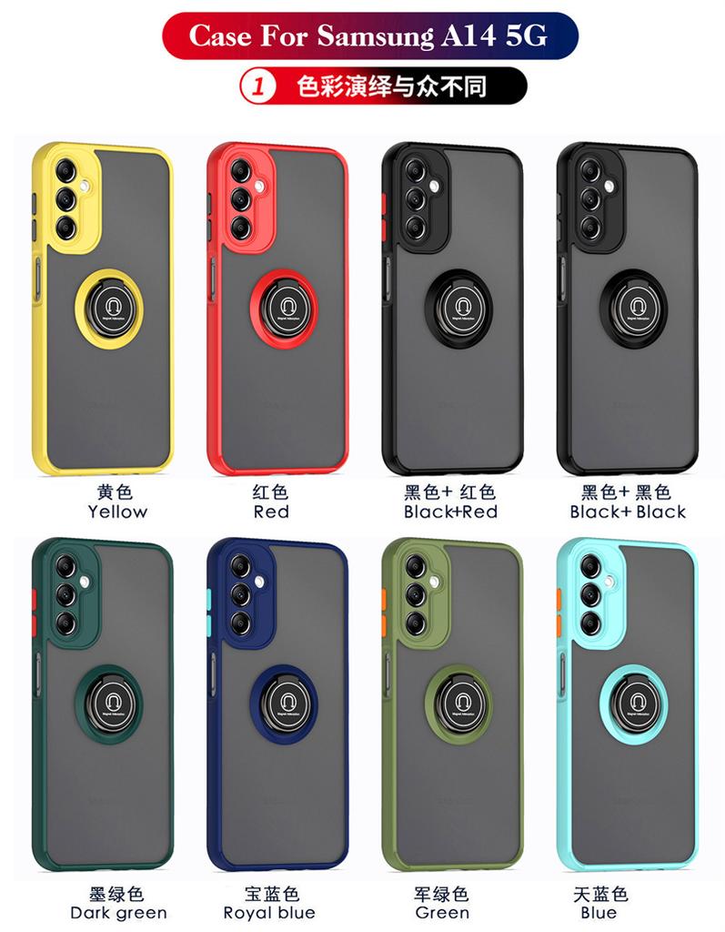 Противоударный бронированный матовый чехол для Samsung Galaxy A14 A24 A34 A54 A05 A05S A15 M14 M34 M54 5G автомобильный магнитный держатель кольцо подставка чехол