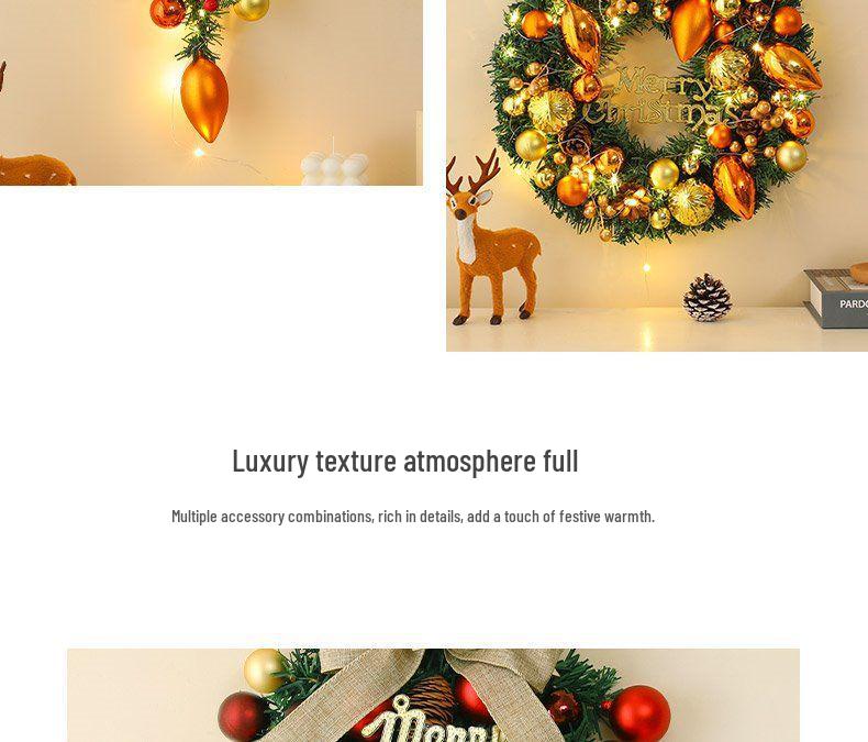 50CM Christmas Wreath & 2.7M Garland Set - Festive Door & Wall Decor