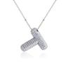 Silver Color Silver Zircon Necklace Rhinestones Women Choker Simple Letter Pendant Necklace  Gift