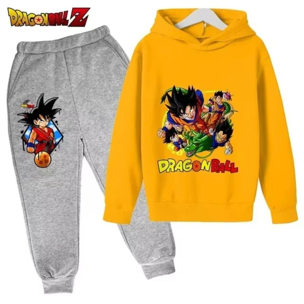 New Dragon Ball Hoodie Kids Spring Sportswear Boys and Girls Goku Sweatshirt Boys Clothes Girls Set Hoodie Pantsuit Children Y2K