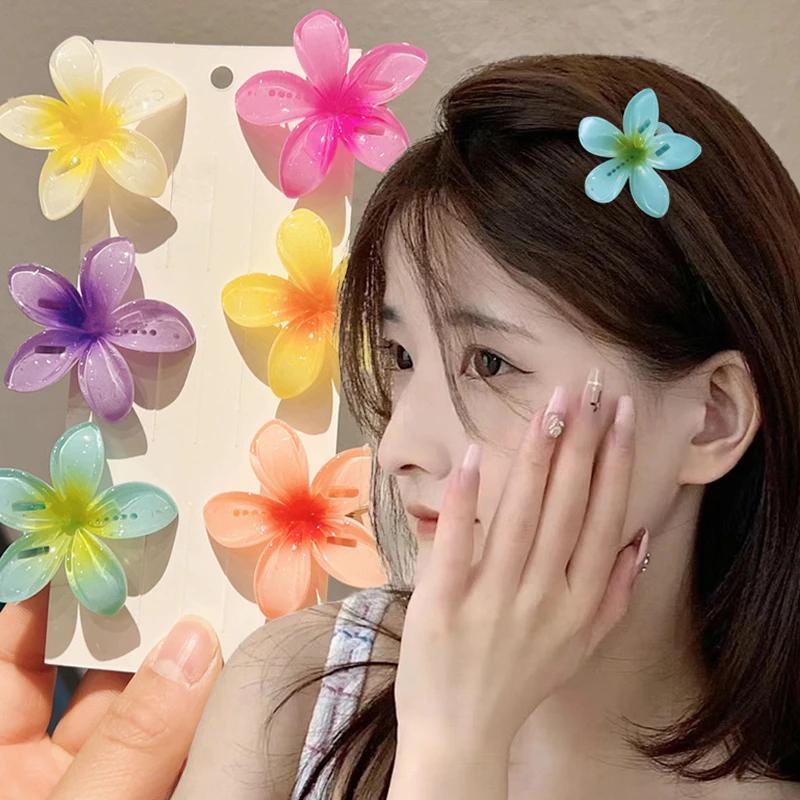 Летние заколки для волос с цветком плюмерии для женщин и девочек, милые заколки для волос, заколки с яйцом и цветком, аксессуары для волос для гавайской свадебной вечеринки