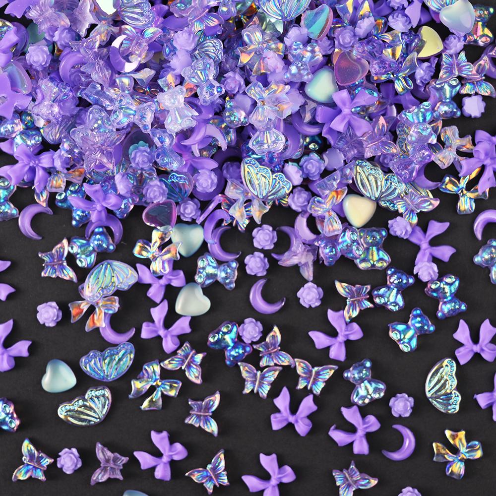 50 г/пакет, разноцветные перламутровые украшения для ногтей, полые сердечки, звездочки, аксессуары для маникюра своими руками