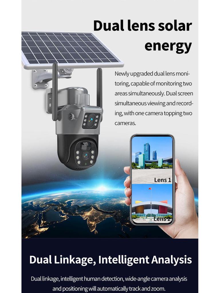 360-градусная наружная камера с солнечным монитором и ночным видением