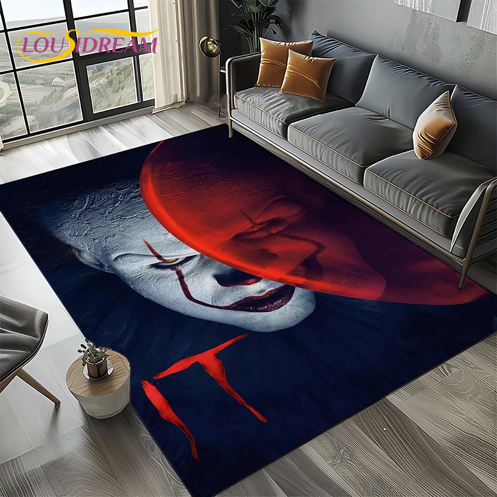 Ковер Коврик Персонаж Фильма Ужасов Чаки Пеннивайз Хэллоуин Пила для Гостиной Спальни Дома Украшение Дивана, Нескользящий Напольный Коврик