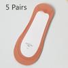 5 Pairs of Women's Summer Thin Do Not Drop with Stripes Invisible Shallow Mouth Silicone Non Slip Boat Socks