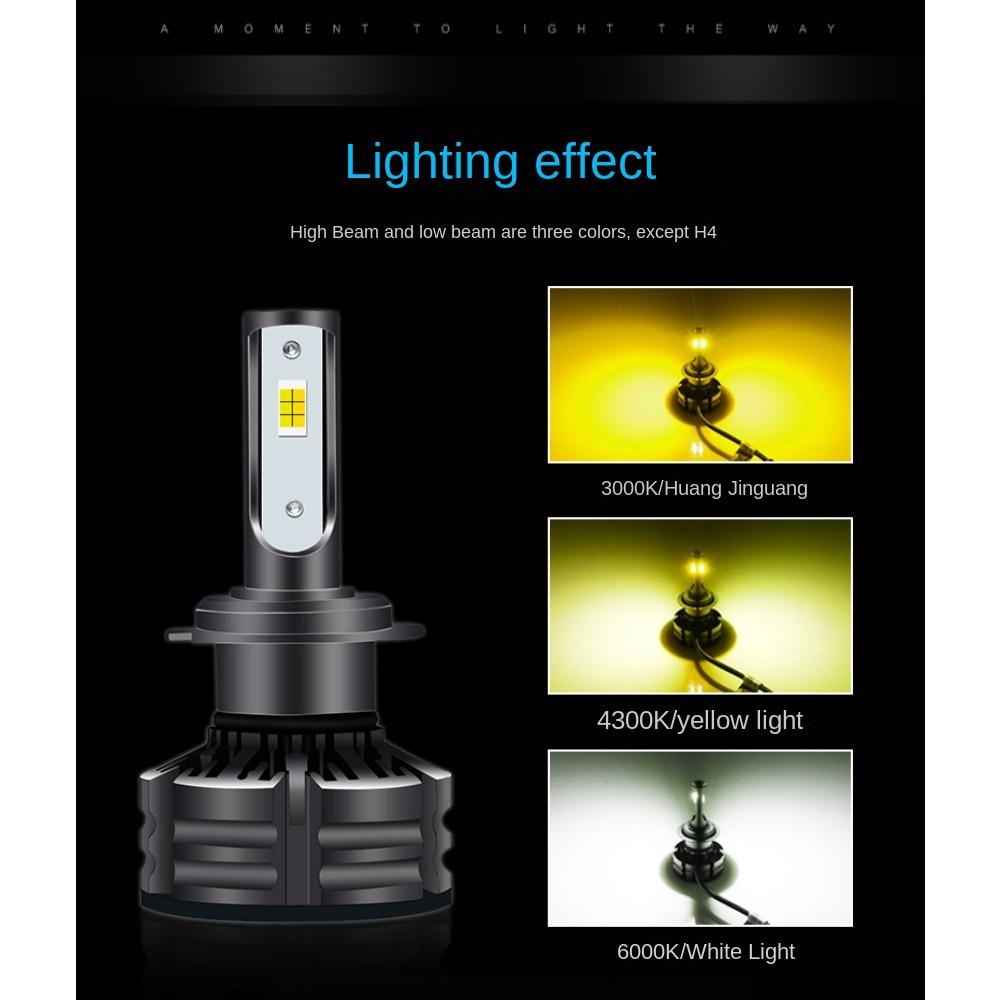 T6 трехцветная автомобильная светодиодная фара, фара дальнего и ближнего света, встроенная фара, золотой свет, противотуманные фары H1 H7 H11