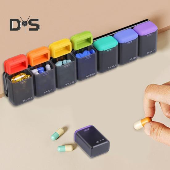 Еженедельный органайзер для таблеток с магнитом, 7-дневный, 1 раз в день, дозатор лекарств, портативный держатель для контейнеров для таблеток, аптечка большой емкости для