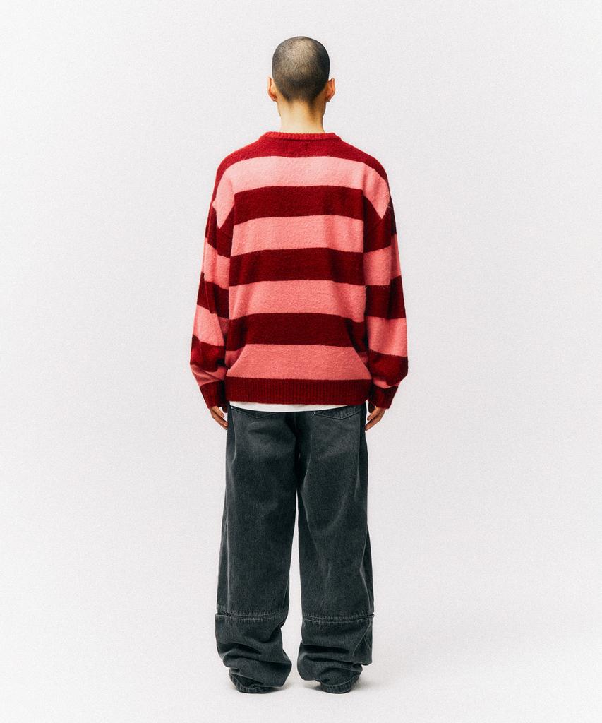 PHYSICAL DEPARTMENT Apple Label Striped Knit_Pink