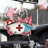 1 Двумерный плоский акриловый медицинский автомобильный кулон - Стетоскоп, Шприц, Символ - для Зеркала, Рюкзака и Брелока, Прочный