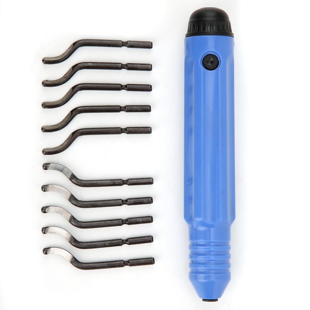 10pcs Blades Deburring Hand Tool Anti-Slip Handle Deburring Tool Kit Burr Remover  Wood