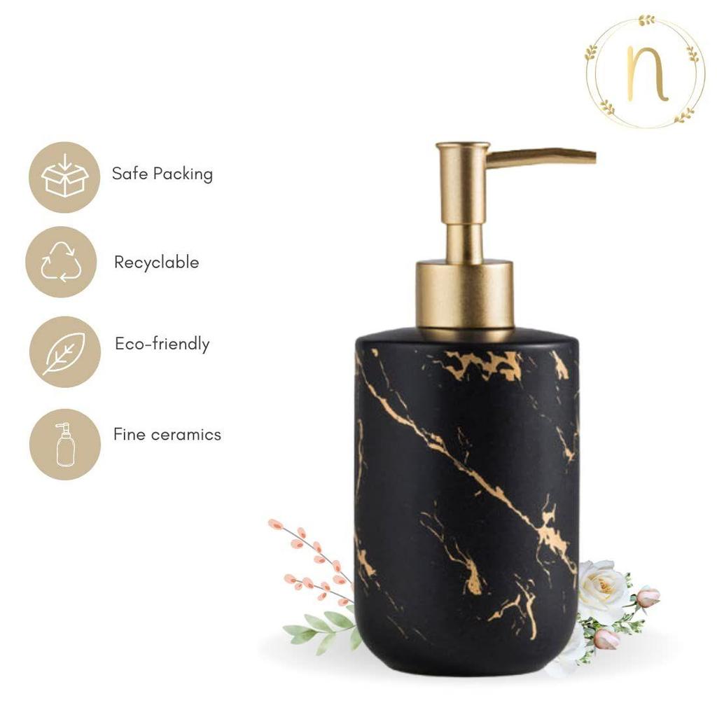 Керамический диспенсер для жидкого мыла с матовым покрытием для ванной комнаты (300 мл) - Диспенсер для мыла для умывальника - Бутылка-дозатор для жидкого мыла