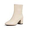 Fashion White Ankle Boots for Women 2024 Side Zipper Stretch Middle Heel Large Size Short Boot Fashion Pointed Shoes Botas De Mujer
