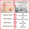 Kids Play Tent for Girls Boys Indoor Outdoor Castle Toy House Anti-Trip Princess Themed Safety Playhouse
