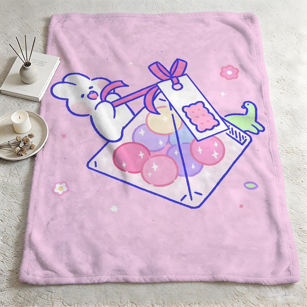 character mmongmongg Throw Warm Soft Flannel Blanket Multiuse for Sofa Bed Camping Travel Nap