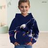Girls Long Sleeve Hooded Sweatshirt Bald Eagle American Flag Printed Pullover