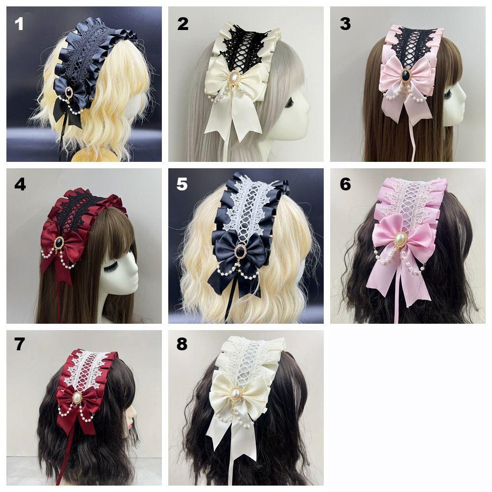Multicolor Bowknot Ribbon Headwear Hair Accessories Sweet Hairband Lolita Lace Headband  Female