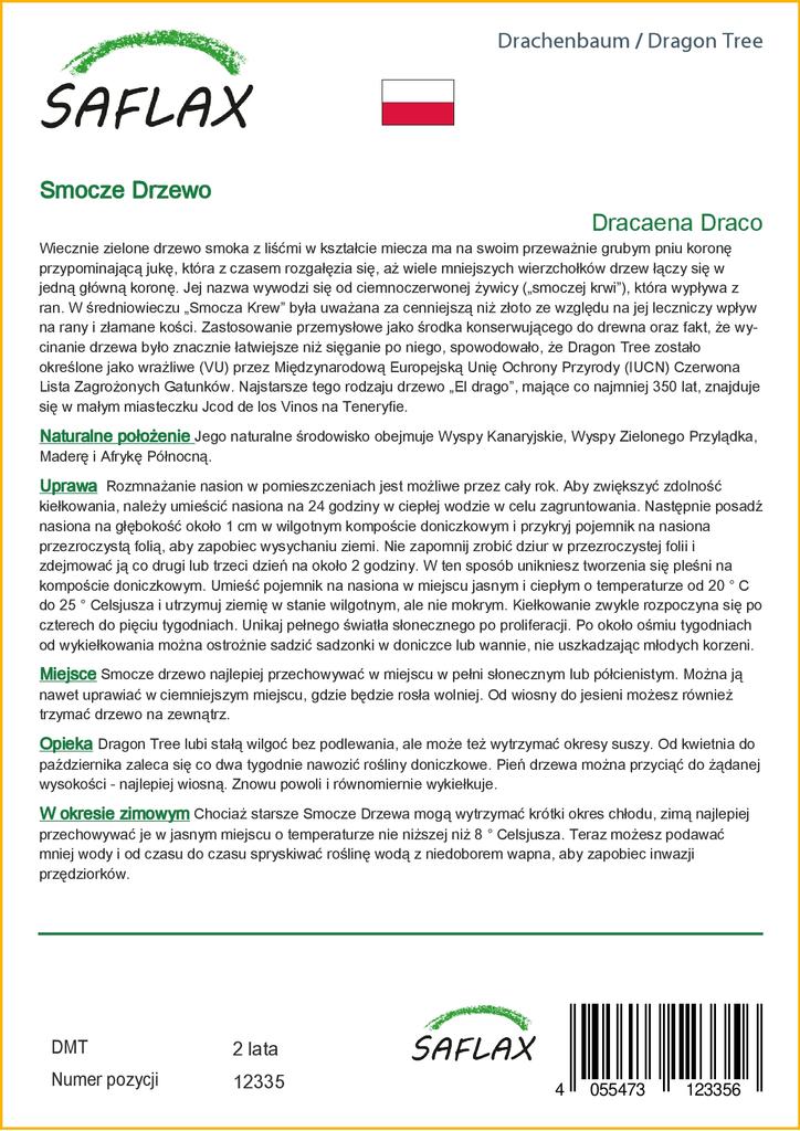 SAFLAX Драконово дерево - 5 семян - Dracaena Draco
