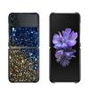 Блестящий черный твердый корпус для Samsung Galaxy Z Flip3 5G, чехол для Samsung Galaxy Z, флип-чехол для ПК, Fundas