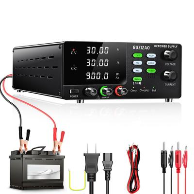 RUZIZAO Стабилизированный источник питания 30В 30А 900Вт Высокомощный Переменный DC Стабилизированный источник питания Отображение напряжения тока мощности с кнопкой энкодера 6В 12В