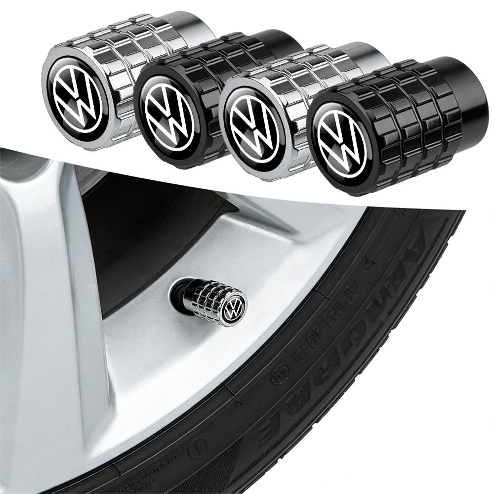 SVLHP1 4Pcs Aluminum Wheel Tire Valve Caps Dust Stem Cover Badge For Volkswagen GTI Golf Polo 6 7 Passat VW CC Tiguan T-ROC Jetta Taigo