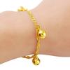24K Gold Bracelet 2MM Water Wave Hanging Heart-shaped Pendant Gold Plated Fashion Bracelet for Woman Jewelry Gift