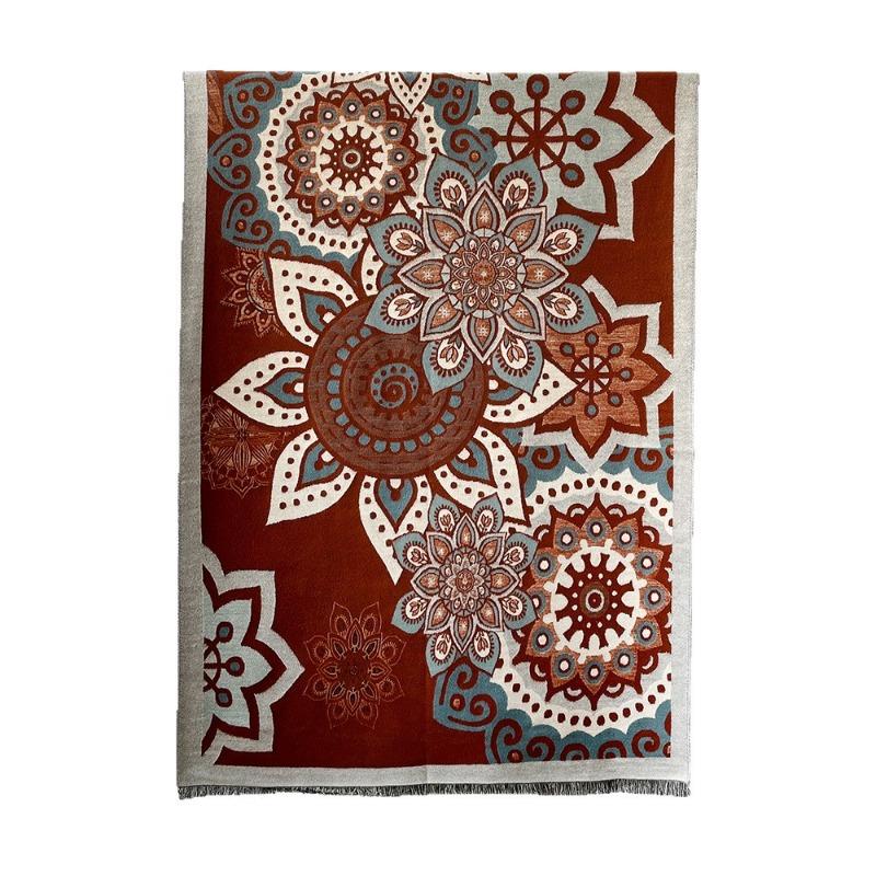 New Autumn and Winter Scarf Shawl Retro Exotic Imitation Cashmere Scarf Temperament Shawl