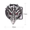 Men'S Belt Buckle 7.3Cm Dragon Head Black Pattern Bronze Metal Pin Buckles