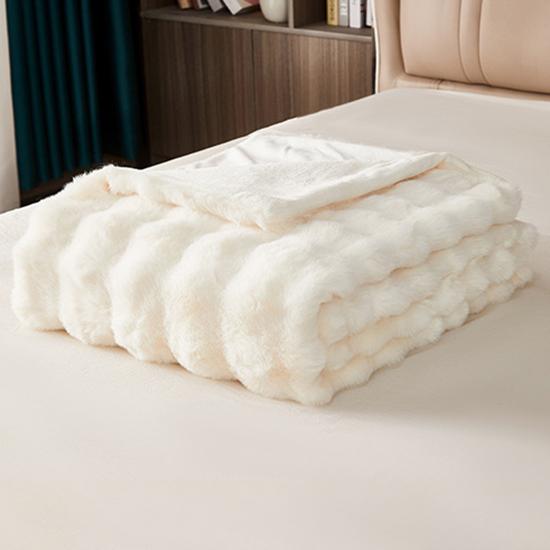 Winter Bed Blanket Thickened Warm Sofa Blanket Solid Color Plush Soft Blanket Double-sided Available Nap Blanket