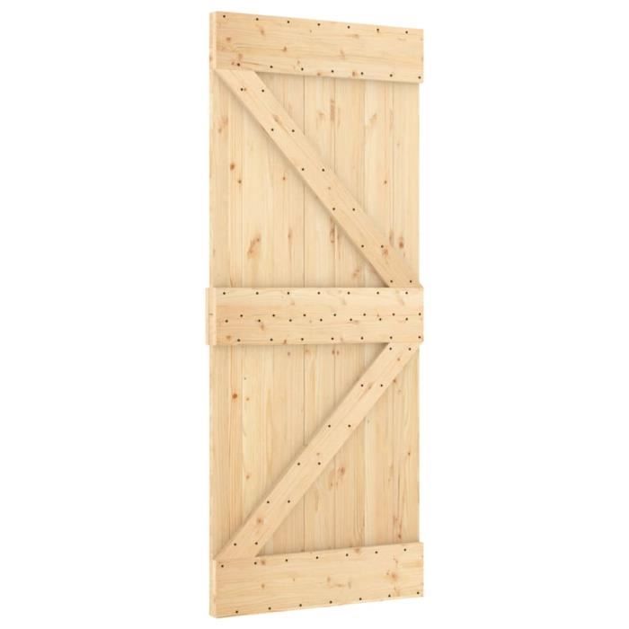 VidaXL Sliding Door and Hardware Kit 80x210 Cm Solid Pine 3203213