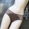 Women's Simple Breathable Sexy Satin Patchwork Mesh Low Waist Comfortable Antibacterial Briefs Underwear