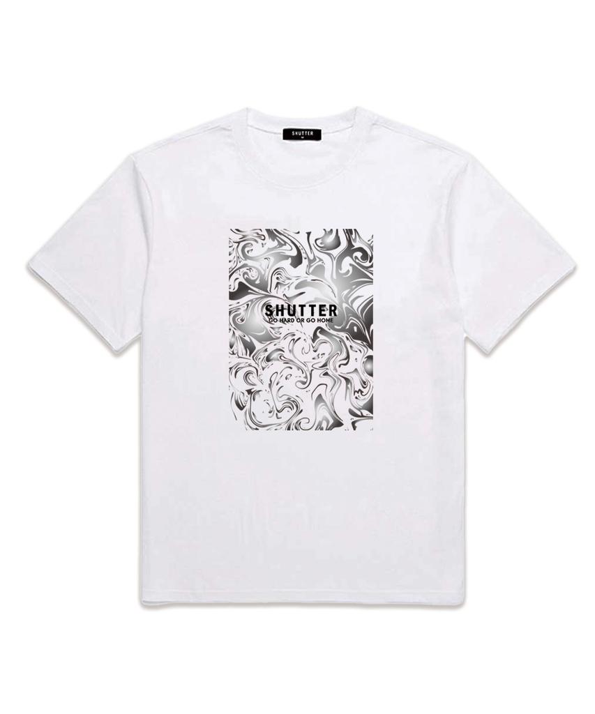 SHIRTER Футболка с коротким рукавом с логотипом-волной (Ss015) белый