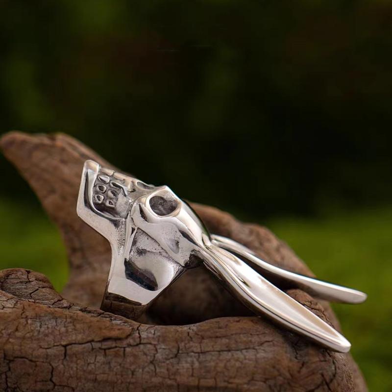 Панк смешной кролик череп маска кольцо индивидуальность мужской готический велосипед хип-хоп рок ювелирные изделия креативный подарок