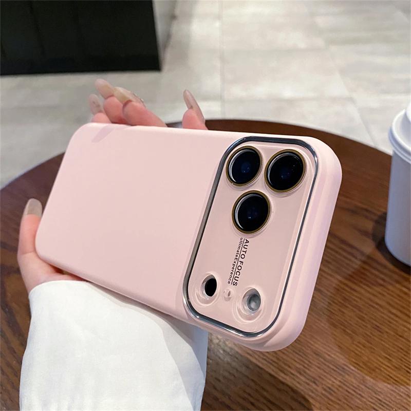 Матовый жидкий силиконовый защитный чехол для iPhone 17, 16, 15 Pro Max, 14 Plus, 13 с большим окном для камеры