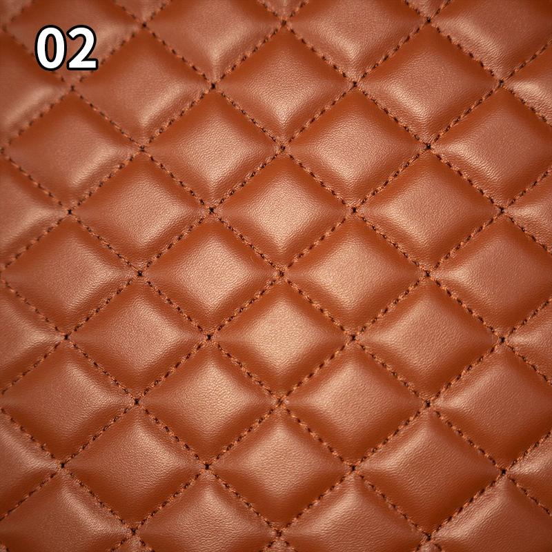 Высококачественная толстая губчатая стеганая искусственная кожа с вышивкой в клетку искусственная искусственная кожаная ткань для обивки мебели автомобиля своими руками